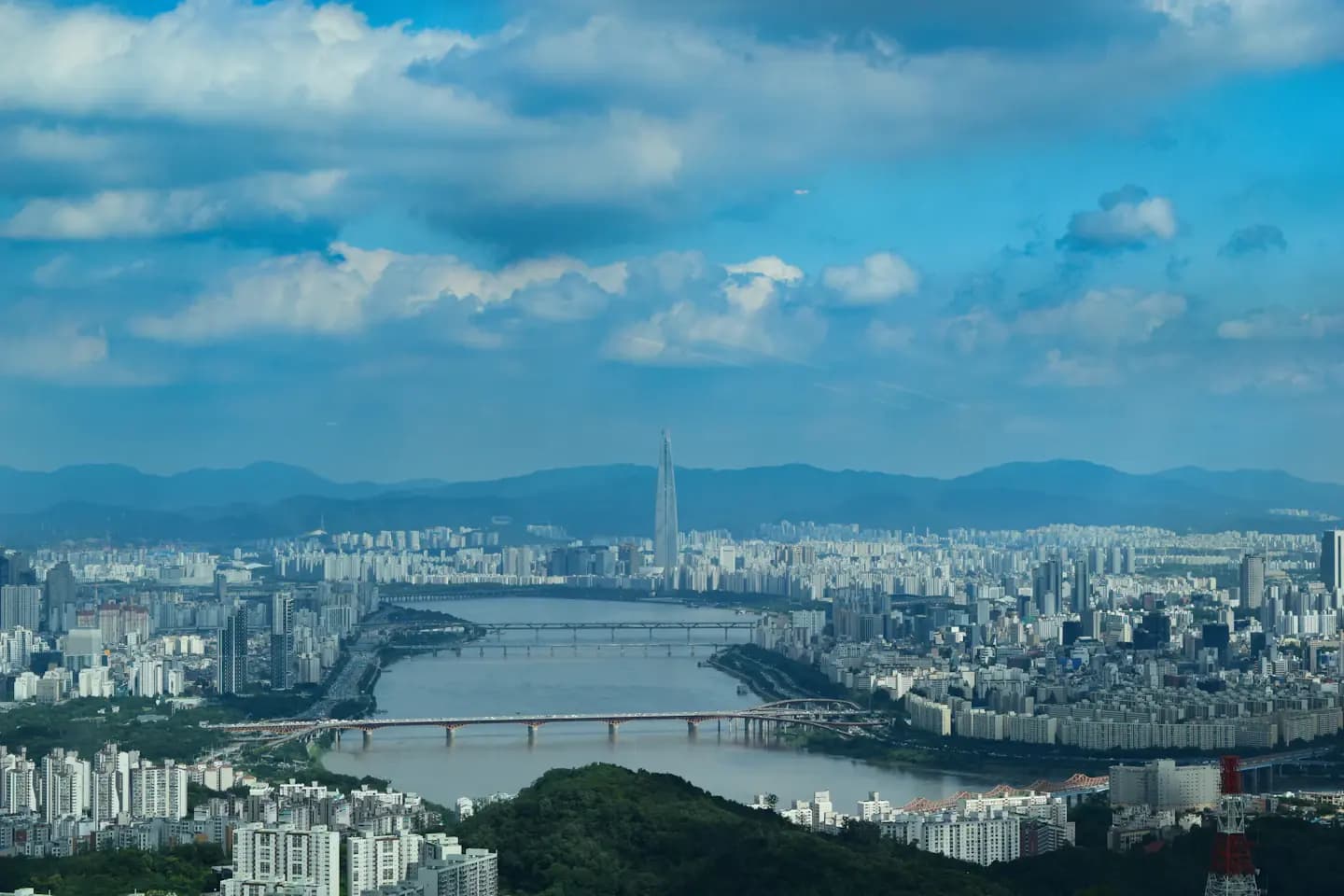 Han River and Seoul skyline
